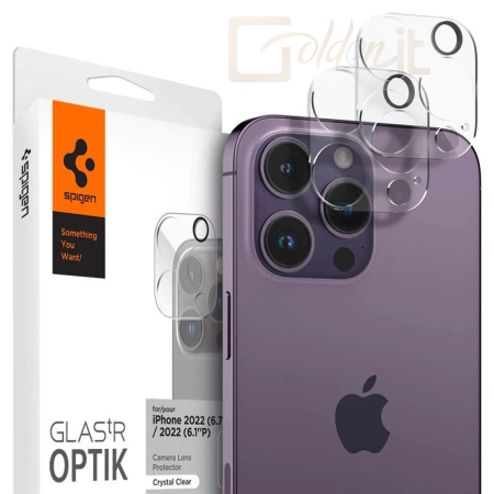 Okostelefon kiegészítő Spigen Glass Optik 2 Pack, clear - iPhone 14 Pro/iPhone 14 Pro Max - AGL05228