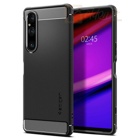 Okostelefon kiegészítő Spigen Sony Xperia 1 V Case Rugged Armor Black - ACS06204