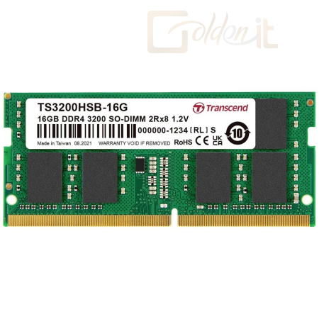 RAM - Notebook Transcend 16GB DDR4 3200MHz SODIMM - TS3200HSB-16G