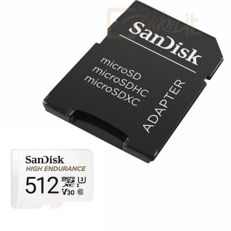 USB Ram Drive Sandisk 512GB microSDXC High Endurance Class 10  CL10 U3 V30 + adapterrel - SDSQQNR-512G-GN6IA