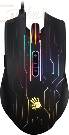 Egér A4-Tech Bloody Q81 Circuit RGB Gamer Mouse Black - Q81C