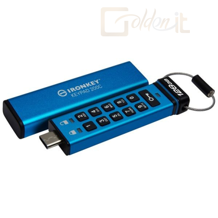 USB Ram Drive Kingston 8GB IronKey Keypad 200C USB3.2 Blue - IKKP200C/8GB