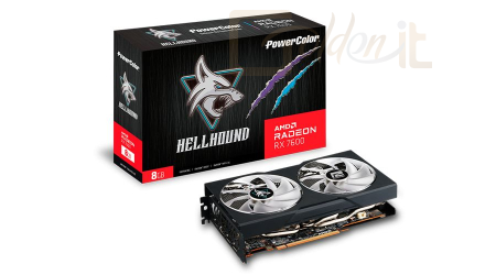 Videókártya PowerColor RX 7600 8GB DDR6 Hellhound - RX7600 8G-L/OC