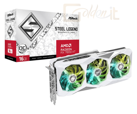 Videókártya ASRock Radeon RX 7800 XT Steel Legend 16GB OC - 90-GA4RZZ-00UANF