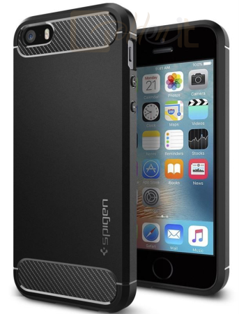 Okostelefon kiegészítő Spigen Rugged Armor, black - iPhone SE 2016/5s/5 - 041CS20167