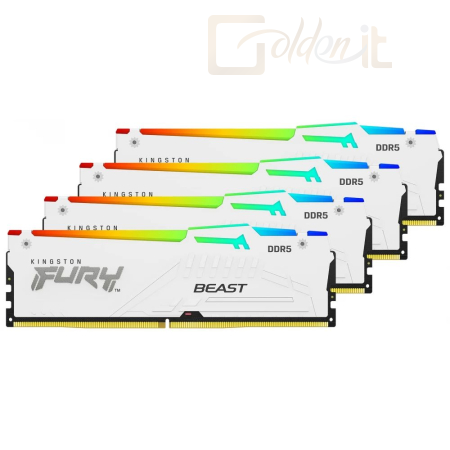 RAM Kingston 128GB DDR5 5600MHz Kit(4x32GB) Fury Beast RGB White - KF556C40BWAK4-128