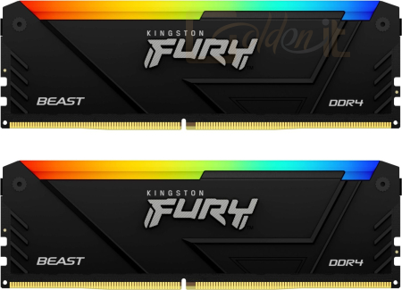 RAM Kingston 16GB DDR4 3600MHz Fury Beast RGB Black - KF436C17BB2AK2/16