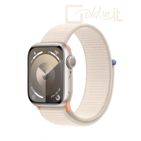 Okosóra Apple Watch S9 GPS 41mm Starlight Alu Case with Starlight Sport Loop - MR8V3