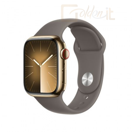Okosóra Apple Watch S9 Cellular 41mm Gold Stainless Steel Case with Clay Sport Band M/L - MRJ63