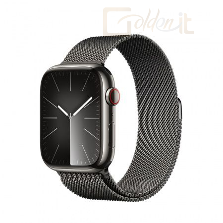 Okosóra Apple Watch S9 Cellular 41mm Graphite Stainless Steel Case with Graphite Milanese Loop - MRJA3