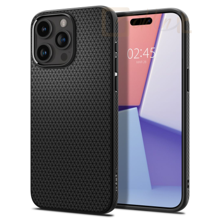 Okostelefon kiegészítő Spigen iPhone 15 Pro Case Liquid Air Matte Black - ACS06704