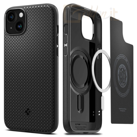 Okostelefon kiegészítő Spigen iPhone 15 Case Mag Armor (MagFit) Matte Black - ACS06815