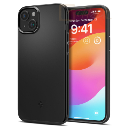 Okostelefon kiegészítő Spigen iPhone 15 Plus Case Thin Fit Black - ACS06639