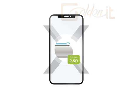 Okostelefon kiegészítő FIXED Armor Full Cover 2,5D Tempered Glass with applicator for Apple iPhone 15, black - FIXGA-1200-BK