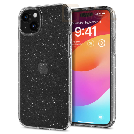 Okostelefon kiegészítő Spigen iPhone 15 Case Liquid Crystal Glitter Crystal Quartz - ACS06788