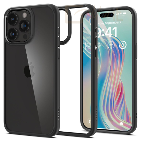 Okostelefon kiegészítő Spigen iPhone 15 Pro Max Case Ultra Hybrid Matte Black - ACS06570