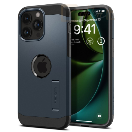 Okostelefon kiegészítő Spigen iPhone 15 Pro Case Tough Armor MagSafe (MagFit) Metal Slate - ACS06734
