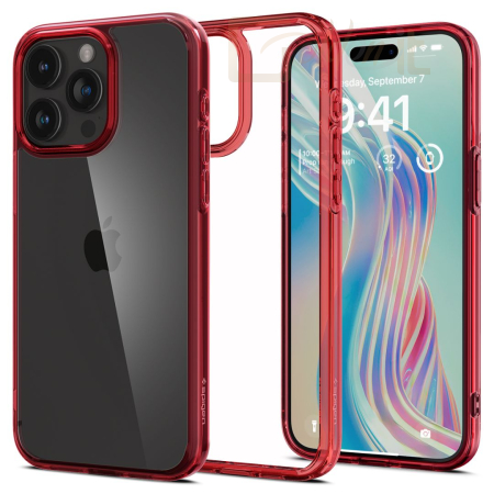 Okostelefon kiegészítő Spigen iPhone 15 Pro Case Ultra Hybrid Deep Red - ACS07055