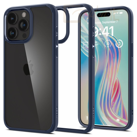 Okostelefon kiegészítő Spigen iPhone 15 Pro Max Case Ultra Hybrid Navy Blue - ACS06573