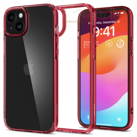 Okostelefon kiegészítő Spigen iPhone 15 Case Ultra Hybrid Red Crystal - ACS06794