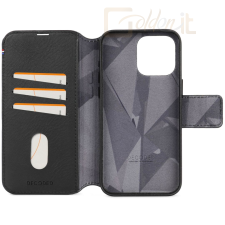 Okostelefon kiegészítő Decoded iPhone 15 Pro Max Leather Detachable Wallet Black - D24IPO15PMDW5BK