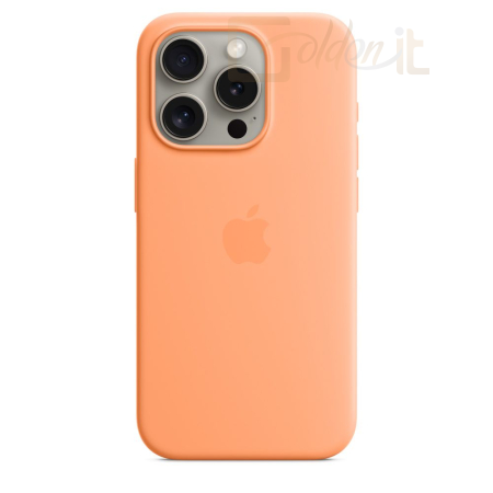 Okostelefon kiegészítő Apple iPhone 15 Pro Silicone Case with MagSafe Orange Sorbet - mt1h3zm/a