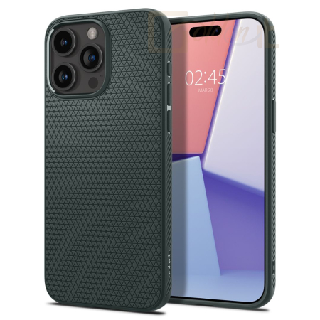 Okostelefon kiegészítő Spigen iPhone 15 Pro Case Liquid Air Abyss Green - ACS06706