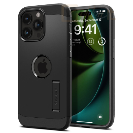 Okostelefon kiegészítő Spigen iPhone 15 Pro Case Tough Armor MagSafe (MagFit) Black - ACS06733