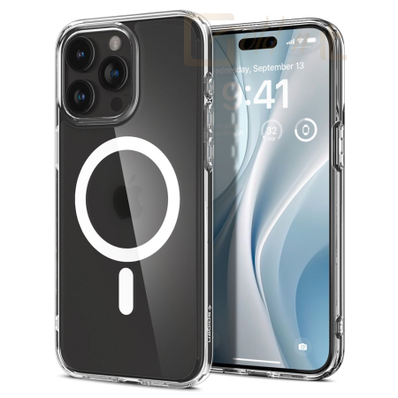 Okostelefon kiegészítő Spigen iPhone 15 Pro Case Ultra Hybrid MagSafe (MagFit) Frost Clear - ACS06719