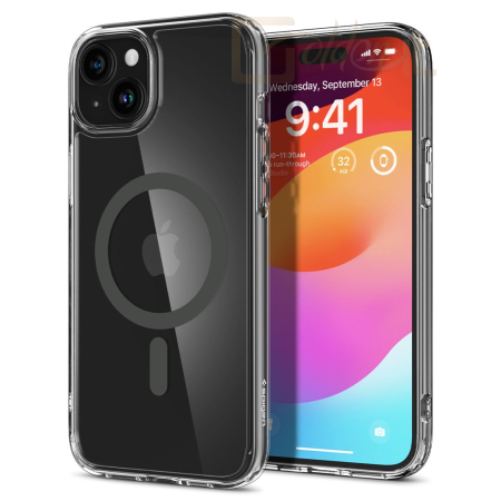 Okostelefon kiegészítő Spigen iPhone 15 Plus Case Ultra Hybrid MagSafe (MagFit) Graphite - ACS06662