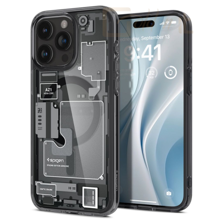 Okostelefon kiegészítő Spigen iPhone 15 Pro Case Ultra Hybrid Zero One MagSafe (MagFit) Black - ACS06721