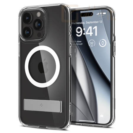 Okostelefon kiegészítő Spigen iPhone 15 Pro Max Case Ultra Hybrid S MagSafe (MagFit) Crystal Clear - ACS06583