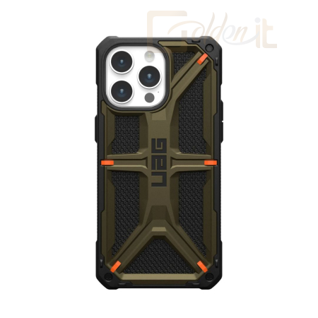 Okostelefon kiegészítő UAG Monarch case for iPhone 15 Pro Max Kevlar Elemental Green - 11429811397B