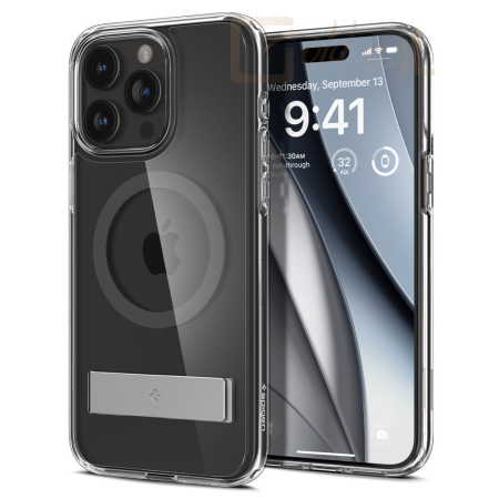 Okostelefon kiegészítő Spigen iPhone 15 Pro Case Ultra Hybrid S MagSafe (MagFit) Graphite - ACS06723