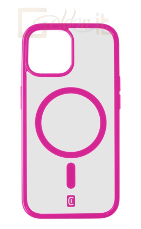 Okostelefon kiegészítő Cellularline Pop Mag Back Cover with Magsafe Support for Apple iPhone 15 Plus, Clear/Pink - POPMAGIPH15MAXF