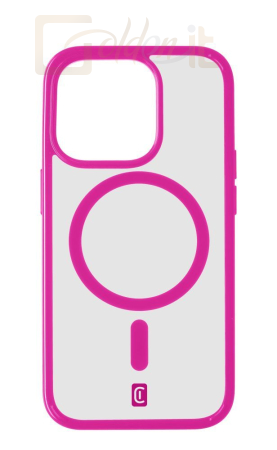 Okostelefon kiegészítő Cellularline Pop Mag Back Cover with Magsafe Support for Apple iPhone 15 Pro Max, Clear/Pink - POPMAGIPH15PRMF