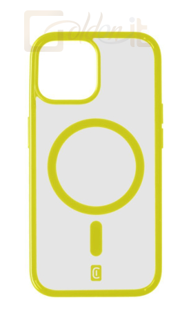 Okostelefon kiegészítő Cellularline Pop Mag Back Cover with Magsafe Support for Apple iPhone 15, Clear/Lime - POPMAGIPH15L