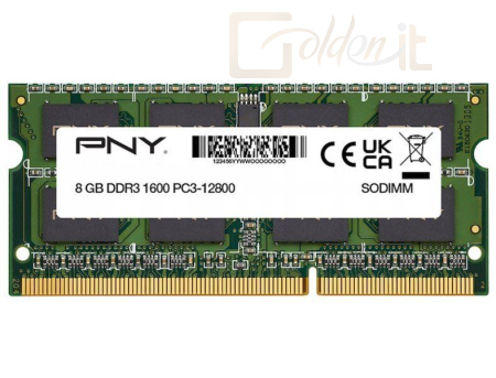RAM - Notebook PNY 8GB DDR3 1600MHz SODIMM - SOD8GBN12800/3L-SB