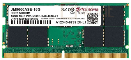 RAM - Notebook Transcend 16GB DDR5 5600MHz SODIMM - JM5600ASE-16G