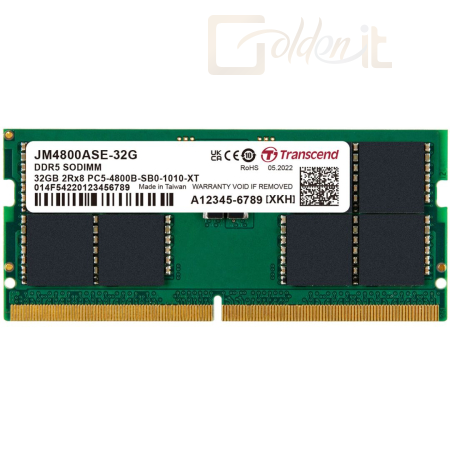 RAM - Notebook Transcend 32GB DDR5 4800MHz SODIMM - JM4800ASE-32G