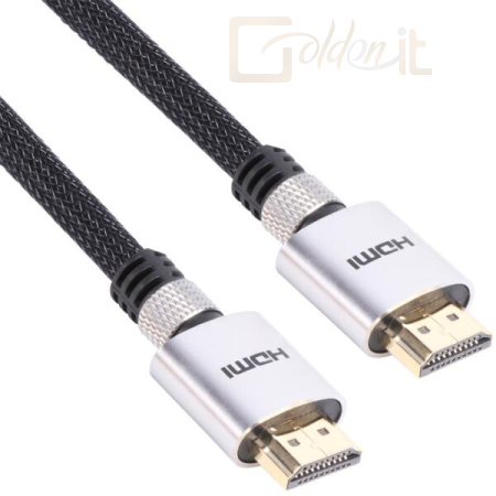 Kábel - VCOM KÁBEL HDMI (APA-APA) 15M (V1.4, 19M/M, 3D) FEKETE-EZÜST (CG571-15.0)