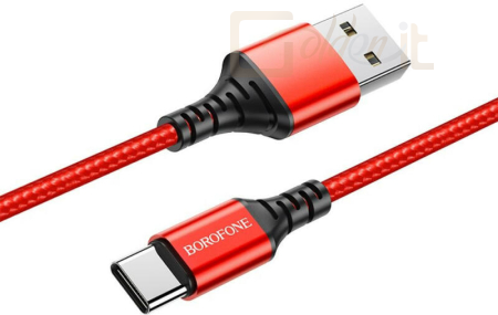 Kábel - BOROFONE BX54 Strong & Resistant to pull USB-C Charging Data cable 1m Red 