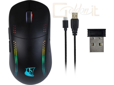 Egér KONIX Drakkar Asgard Wireless Gaming Mouse Black - KX-DK-GM-WRL-PC