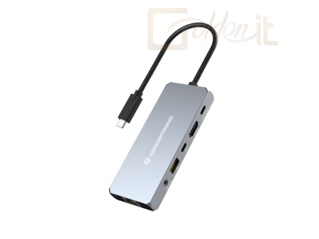 Notebook kiegészitők Conceptronic  DONN22G 6-in-1 USB4 Docking Station Grey - DONN22G