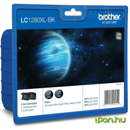 Nyomtató - Tintapatron Brother LC-1280XL Black tintapatron csomag - LC1280XLBKBP2