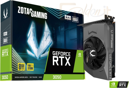 Videókártya Zotac Geforce RTX 3050 8GB DDR6 ECO SOLO - ZT-A30500R-10L