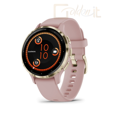 Okosóra Garmin Venu 3S Soft Gold Stainless Steel Bezel with Dust Rose Case and Silicone Band - 010-02785-03
