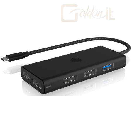 Notebook kiegészitők Raidsonic Icy Box IB-DK4011-CPD 7in1 USB Type-C DockingStation Black - IB-DK4011-CPD