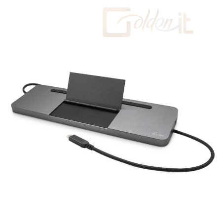 Notebook kiegészitők I-TEC USB-C Metal Ergonomic 4K 3x Display Docking Station+Power Delivery 85W Grey - C31FLATDOCKPDPRO