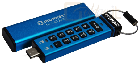 USB Ram Drive Kingston 256GB USB3.0 IronKey Keypad 200C Blue - IKKP200C/256GB